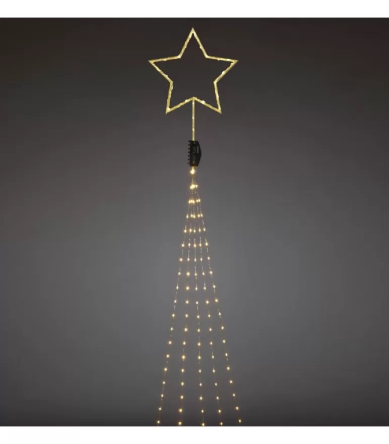 Outlet Cime Sapin De Noël, Voile Guirlande Avec Etoile Doree, 274 Diodes Led Guirlandes Lumineuses Sapin