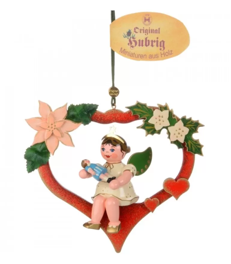 Flash Sale Décoration Sapin De Noël, Ange Dans Un Coeur Rouge Déco Sapin De Noël Vintage