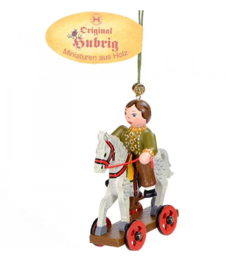 Best Sale Décoration Sapin De Noël Vintage, Enfant Sur Un Cheval De Bois, Déco Sapin De Noël Vintage