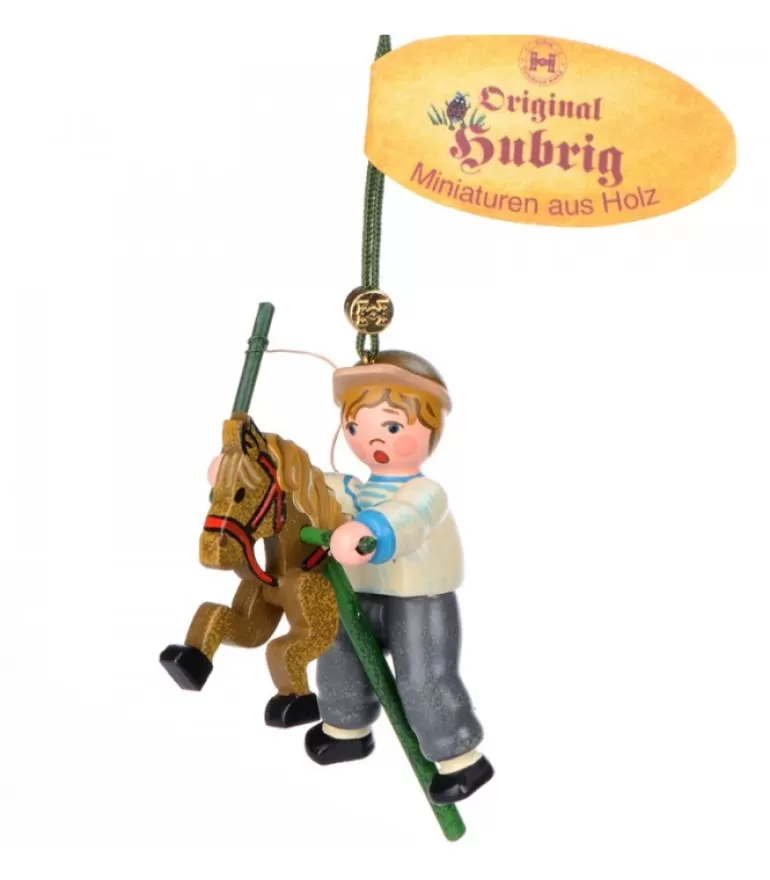 Shop Décoration Sapin De Noël Vintage, Petit Garcon Sur Un Cheval En Bois Déco Sapin De Noël Vintage