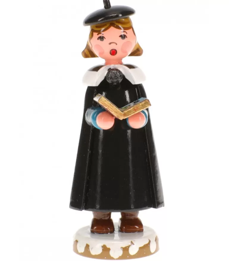 New Fillette Chanteuse Avec Livre De Chorale De Noël - Village De Noël Miniature Village De Noël Miniature