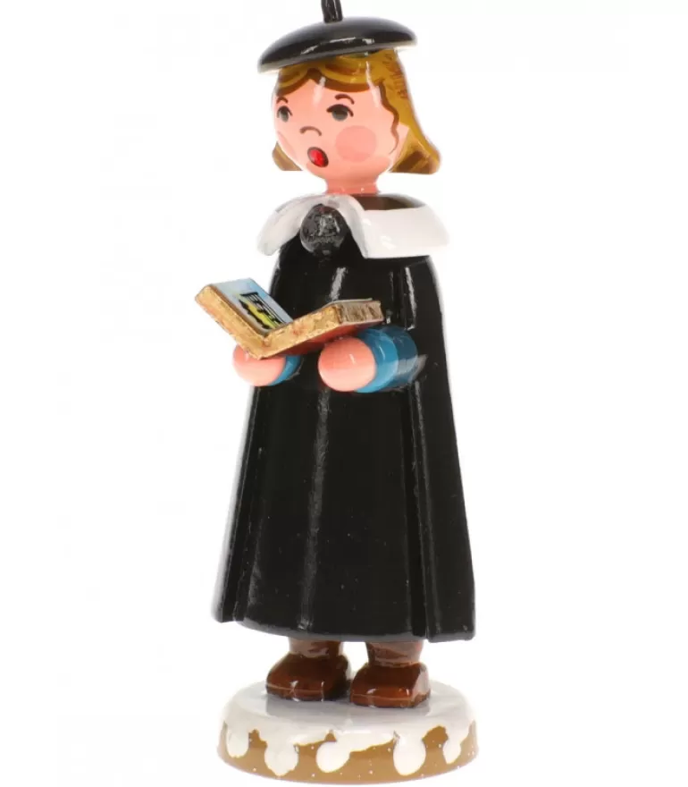 New Fillette Chanteuse Avec Livre De Chorale De Noël - Village De Noël Miniature Village De Noël Miniature