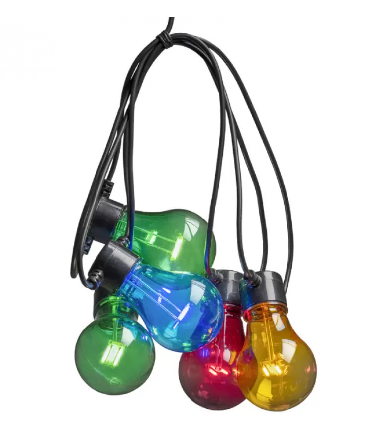 Shop Guirlande Lumineuse De Terrasse 10 M Extensible, 10 Ampoules Multicolores Guirlande Lumineuse Extérieur