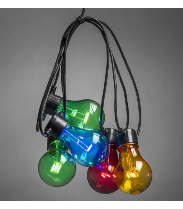 Shop Guirlande Lumineuse De Terrasse 10 M Extensible, 10 Ampoules Multicolores Guirlande Lumineuse Extérieur