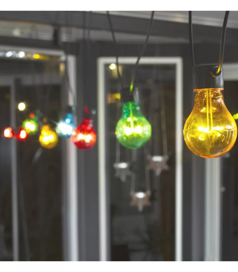 Shop Guirlande Lumineuse De Terrasse 10 M Extensible, 10 Ampoules Multicolores Guirlande Lumineuse Extérieur