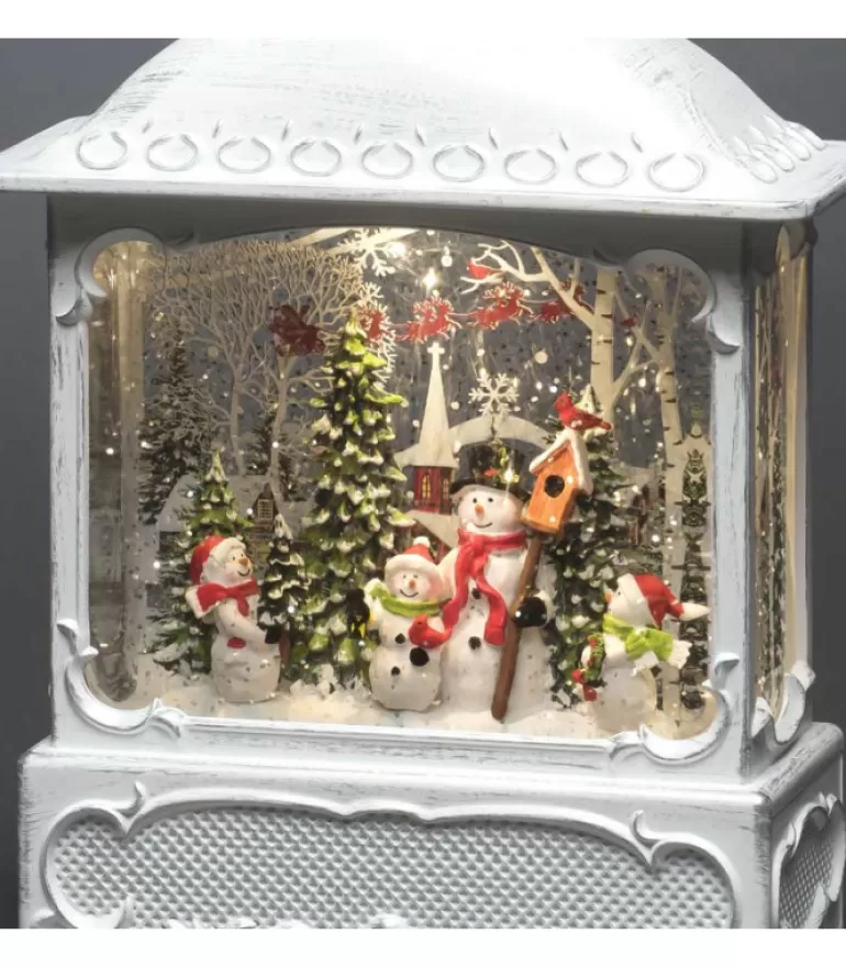 Fashion Lanterne De Noël Blanche, 4 Bonshommes De Neige Avec Oiseaux Lanternes De Noël À Neige