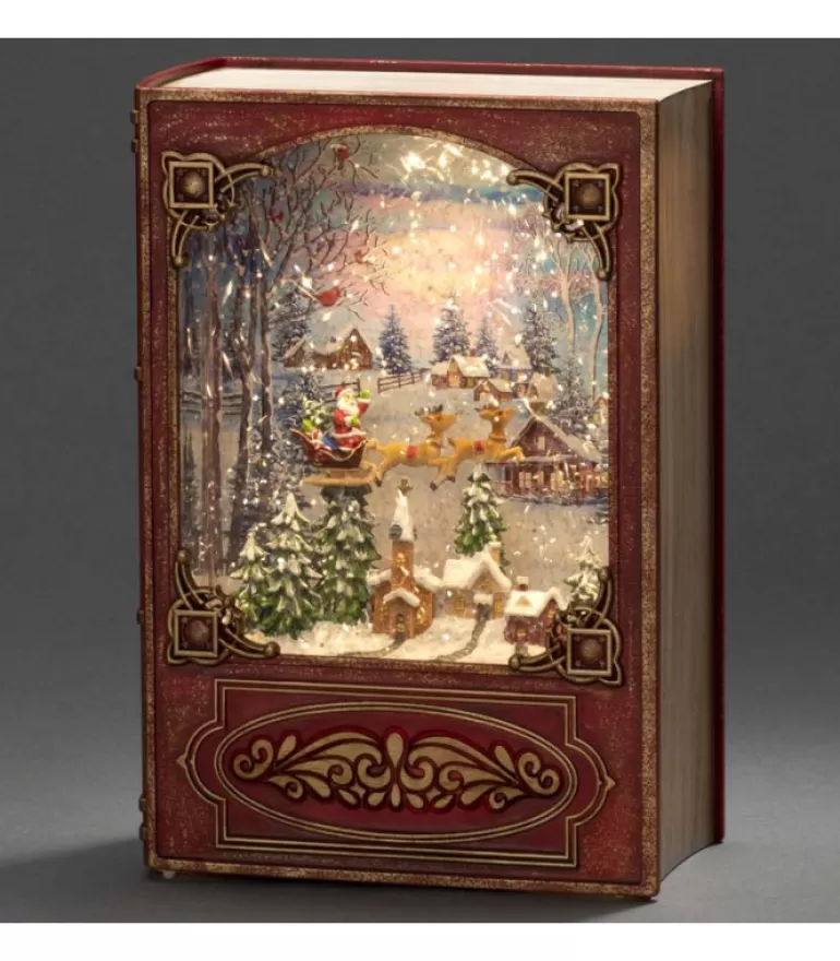 Store Livre De Noël Lanterne À Neige, Père Noël Dans Un Traineau Lanternes De Noël À Neige