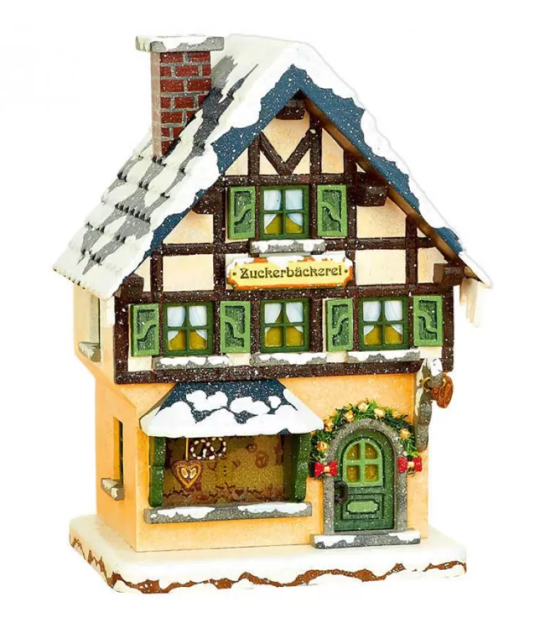 Best Sale Maison Eclairee Pour Figurine De Noël Miniature Winterkinder, La Patisserie Village De Noël Miniature