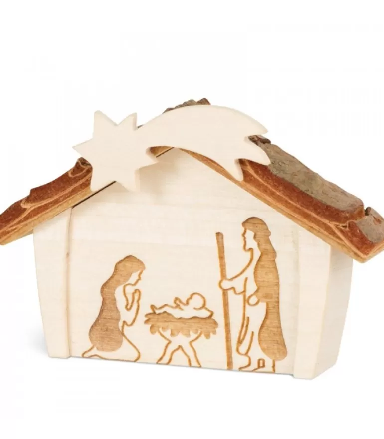Best Mini Crèche De Noël En Bois 4 Cm, Avec Nativite Gravee Au Laser Crèche De Noël Artisanale