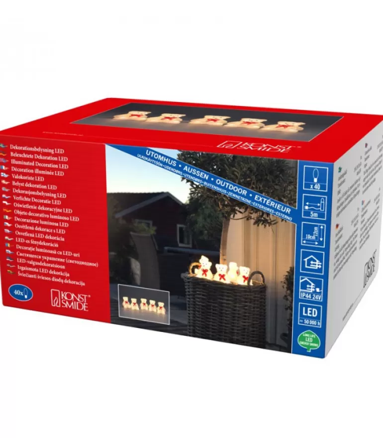 Best Sale Oursons Lumineux A Led En Acrylique Avec Ruban Rouge, 12 Cm Oiseaux Lumineux Et Animaux Lumineux