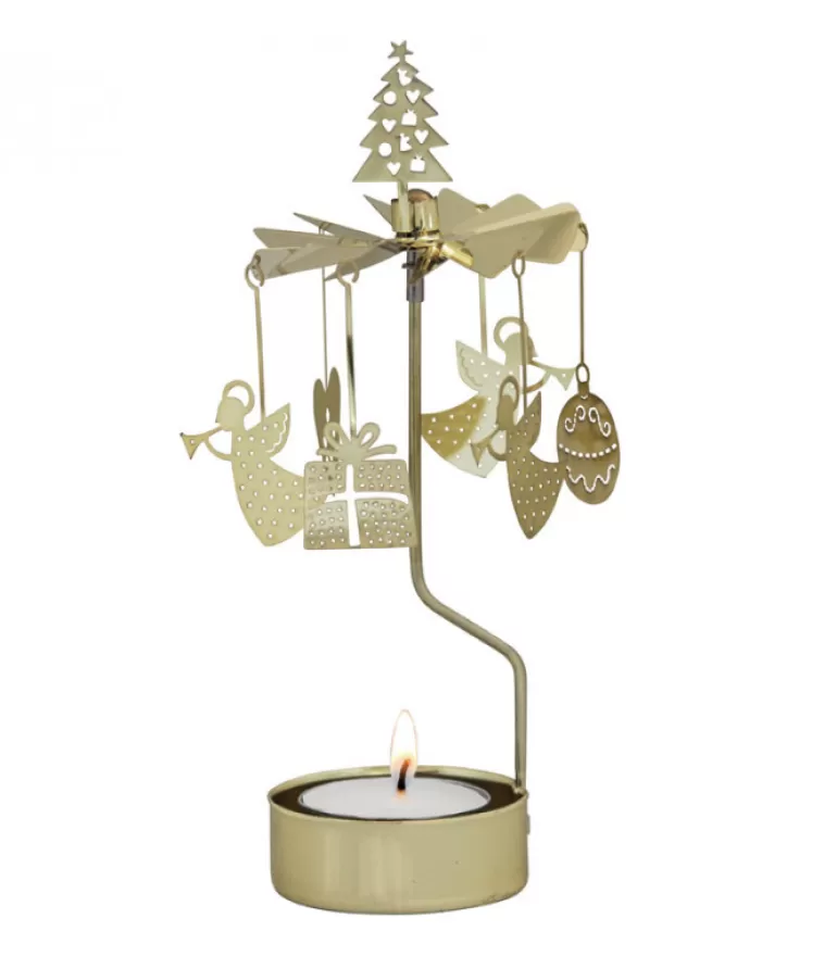 Outlet Photophore De Noël Cadeaux Or Bougeoirs Carrousels Photophore De Noël