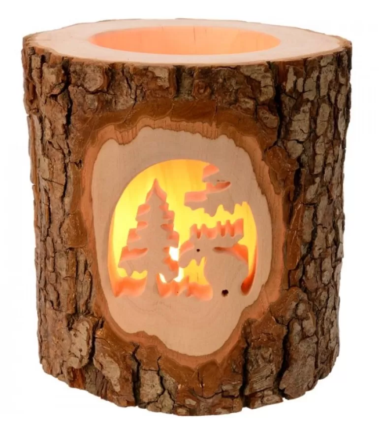 Clearance Photophore En Bois Cisele, Elan Dans La Foret Photophore Bois