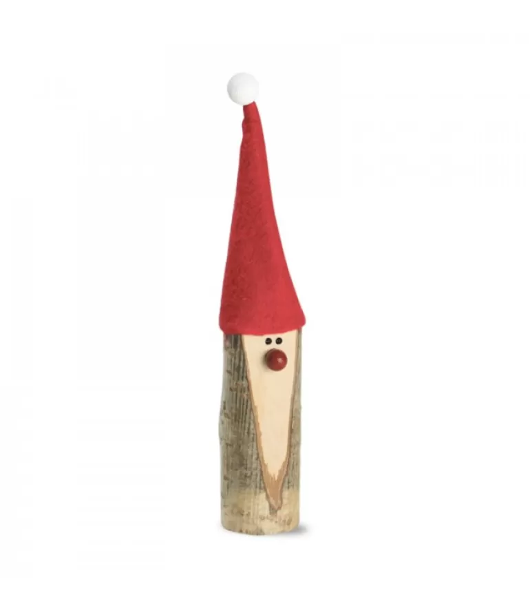 Online Père Noël En Bois Avec Nez Rouge Et Bonnet En Feutre, 15 Cm Père Noël En Bois