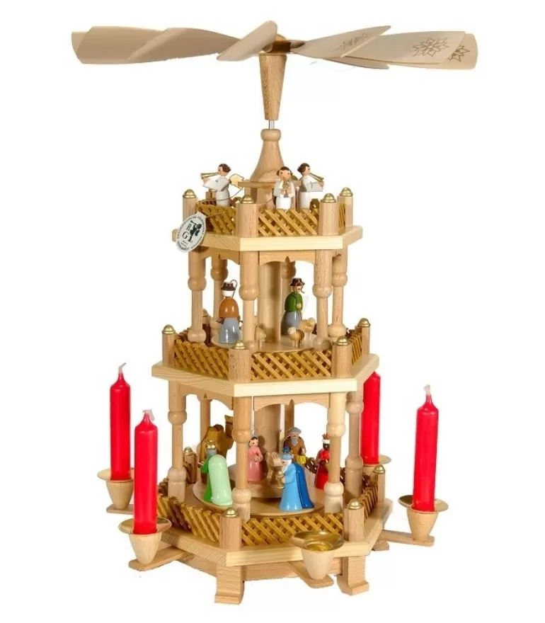 Cheap Pyramide De Noël 2 Etages Avec Personnages Couleur Pyramides De Noël Allemandes