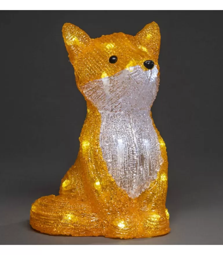 Store Renard Lumineux A Led En Acrylique, 27 Cm Oiseaux Lumineux Et Animaux Lumineux