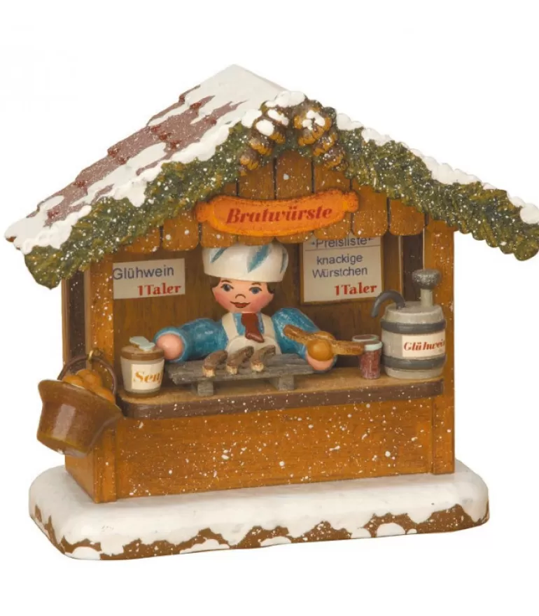 Flash Sale Village Noël Miniature, Chalet Marche De Noël Vendeur De Saucisses Village De Noël Miniature